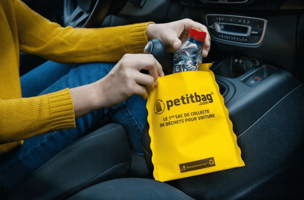 petitbag® premier sac poubelle de voiture réutilisable, lavables à 30°C, recyclable et personnalisable